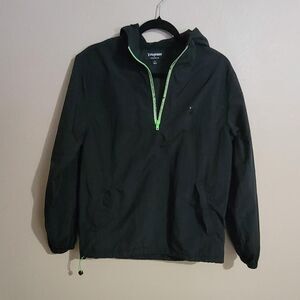 Playboy x PacSun Black Half Zip Windbreaker Jacket Small Green Zip Streetwear